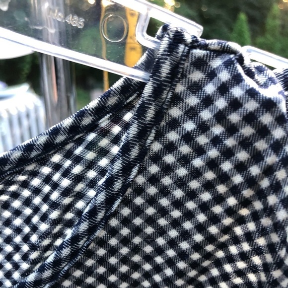 Esprit size large Navy & White check top matching wrap skirt listed separately - Picture 7 of 8